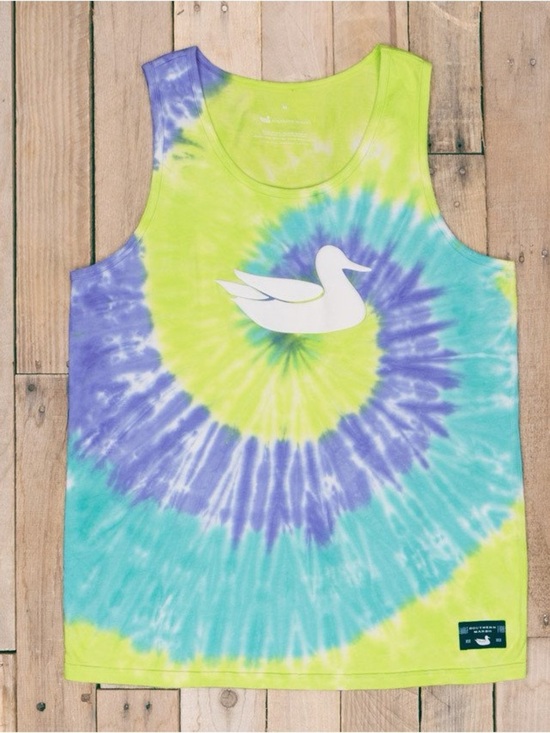 Southern Marsh Tops - Southern Marsh Tie-Dye Tank Top in Lime, Teal & Purple 4/$25
